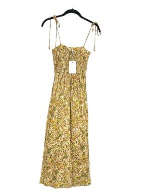 Girl and the Sun Daelyn Orange Floral Smocked Maxi Dress NWT Size L